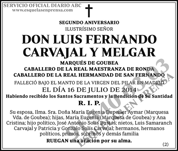 Luis Fernando Carvajal y Melgar